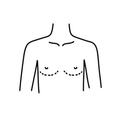 mastectomy doodle icon, vector color line illustration - obrazy, fototapety, plakaty