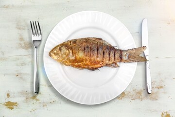 Grilled tasty fresh fish dish