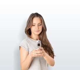 Fototapeta premium Young happy smart business person with phone