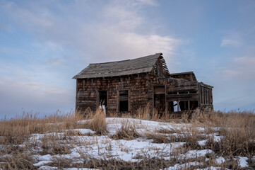 Old abandoned post office near Mossleigh, Alberta.
