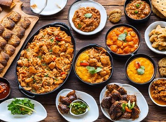 assortment of delicious food, selective focus