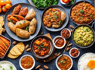 assortment of delicious food, selective focus