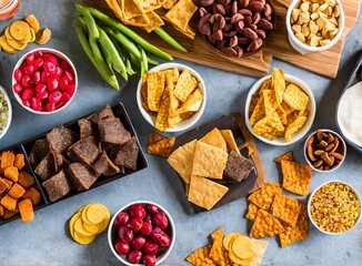 assortment of delicious food, selective focus