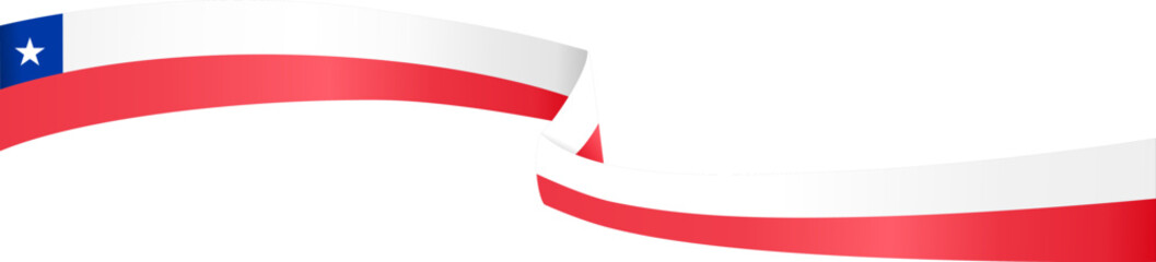 Obraz premium Chile flag wave isolated on png or transparent background