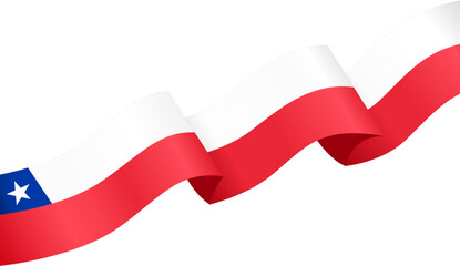 Chile flag wave isolated on png or transparent background