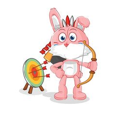 pink bunny native american tribe. cartoon mascot vector