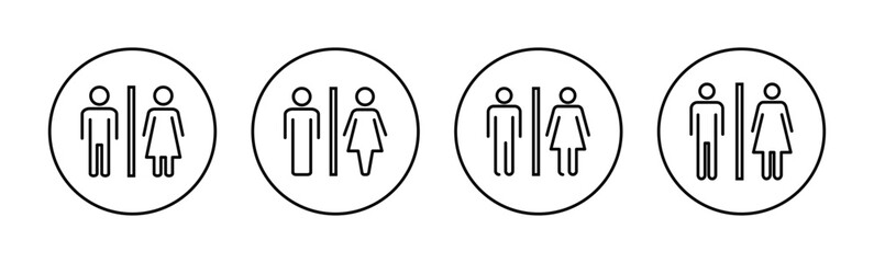 Toilet icon vector for web and mobile app. Girls and boys restrooms sign and symbol. bathroom sign. wc, lavatory