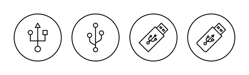 Usb icon vector for web and mobile app. Flash disk sign and symbol. flash drive sign.