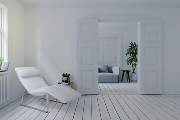 Modern Living room interior with lounge chair.