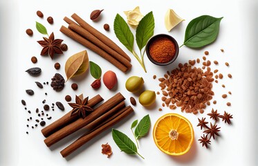 Different spices around copy space