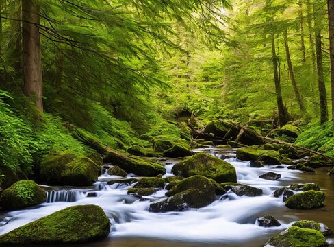 beautiful waterfall in the forest