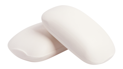 Two hygiene soap pieces cut out