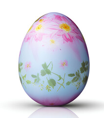 Isolated easter egg with a floral pattern. Happy Easter! generative AI