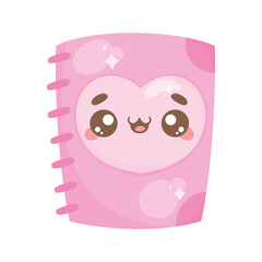 pink book kawaii character