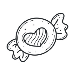 heart in sweet candy