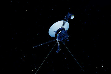 Naklejka premium Space probe in outer space. Elements of this image furnished by NASA