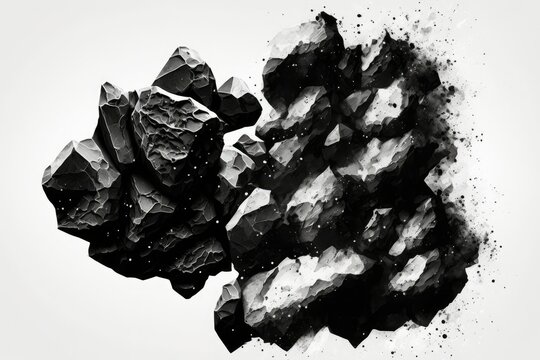 Black coal, chunk of coal. Generative AI