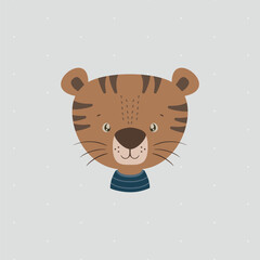 Baby tiger illustration. Cute animal. Printing for invitations, greeting cards, posters