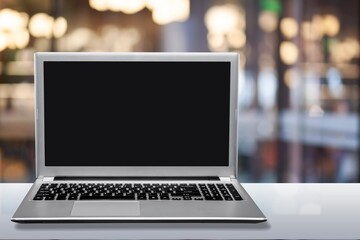 Laptop modern computer with a blank screen