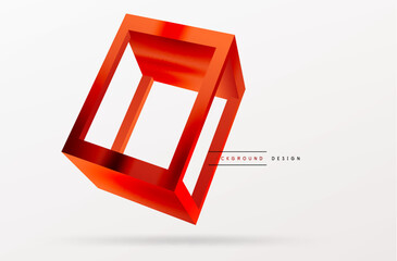 3D cube shapes vector geometric background. Trendy techno business template for wallpaper, banner, background or landing