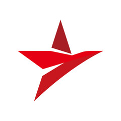 red bird star logo icon on white