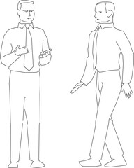 Vector sketch of dad silhouette illustration going to work to office