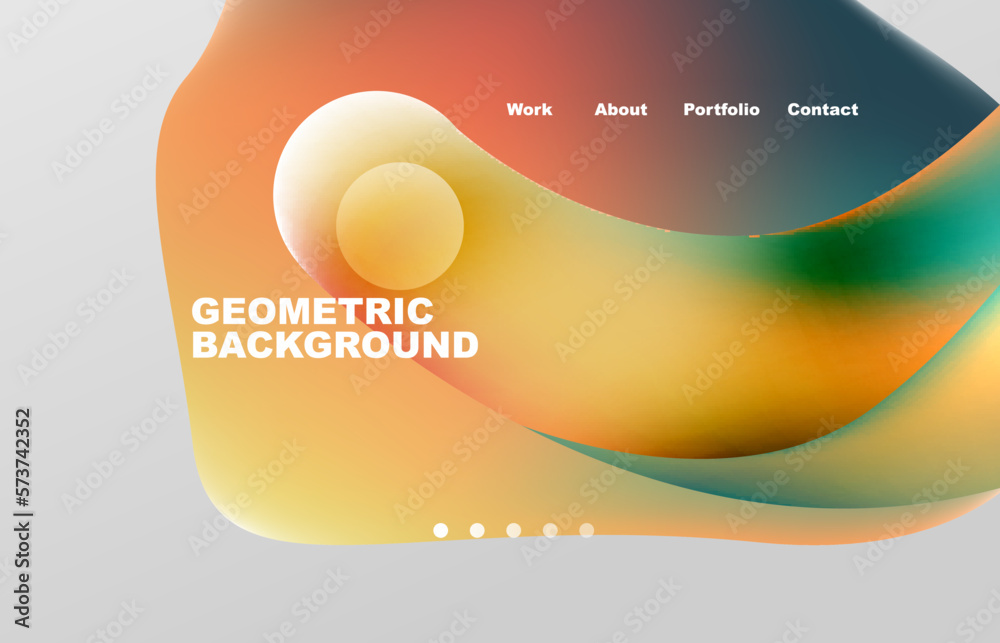 Fototapete Abstract liquid background for your landing page design. Web page for website or mobile app wallpaper