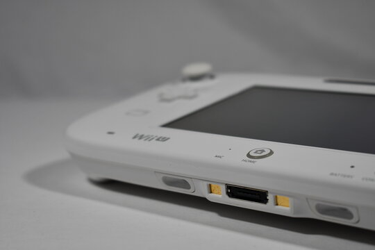 Nintendo Wii U game-pad, white, closeup.