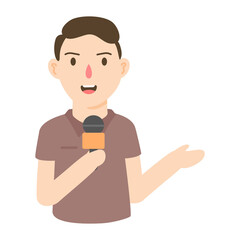 news reporter flat design illustration