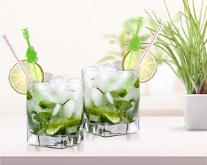 Fresh clean cold water with lime