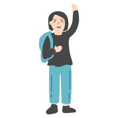 people young woman standing