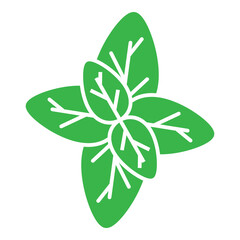 Basil plant icon illustration clip art vector