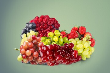 Pile of fresh ripe grapes fruits