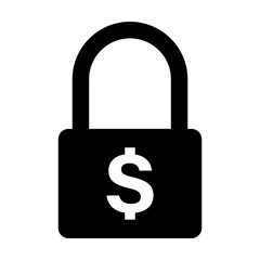 lock safe secure money icon vector for graphic design, logo, website, social media, mobile app, UI illustration.
