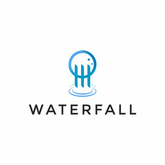 Waterfall logo Design icon vector illustration