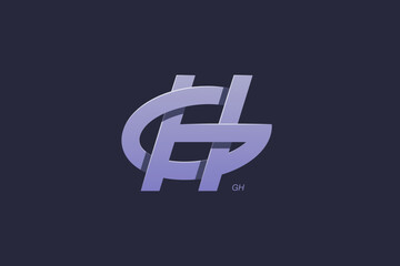 Letter G and H Monogram Logo Design Vector