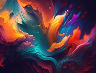 Abstract Painting for Desktop Wallpaper - Colorful and Creative Vibrant Artwork