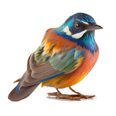 Rare colorful birds on a transparent background. generative AI.