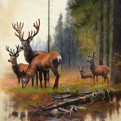 Deer hunting Watercolor