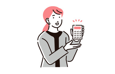 電卓を持つビジネスパーソン女性