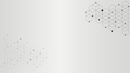 Hexagon pattern and geometric shapes abstract background for science, medicine, technology and other.