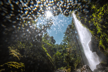 Pamak Waterfall "The Hidden Waterfall" Located in Khun Phra Wo National Park ,Tak ,Thailand.