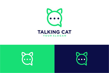 talking logo design with cat