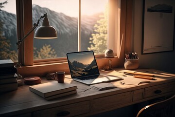Serenity at a Minimalist Workspace. Generative AI