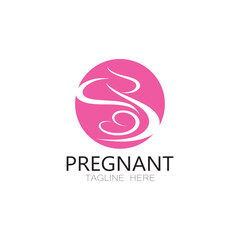 Obraz premium pregnant woman logo design illustration icon template vector , abstract minimalist simple, for childbirth, maternity clinic, pregnant fashion, pregnant photos with modern concepts