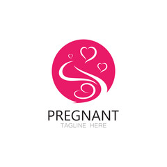 pregnant woman logo design illustration icon template vector , abstract minimalist simple, for childbirth, maternity clinic, pregnant fashion, pregnant photos with modern concepts