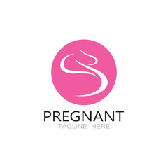 Fototapeta premium pregnant woman logo design illustration icon template vector , abstract minimalist simple, for childbirth, maternity clinic, pregnant fashion, pregnant photos with modern concepts