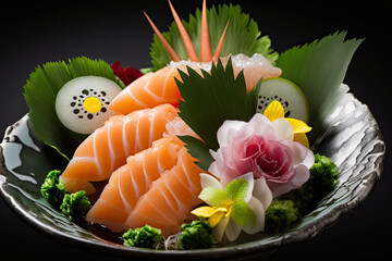 food sashimi close up, generative AI