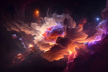 Illustration realistic galaxy background made with generative AI