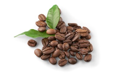 Tasty sweet brown coffee beans